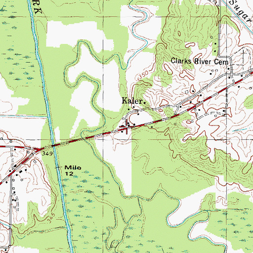 Topographic Map of Kaler, KY
