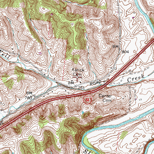 Topographic Map of Karick Cemetery, KY