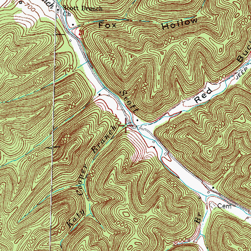 Topographic Map of Katy Cooper Branch, KY