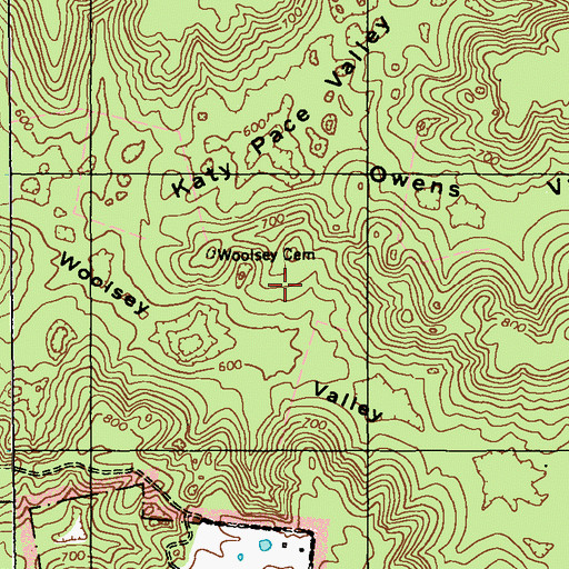 Topographic Map of Katy Pace Valley, KY