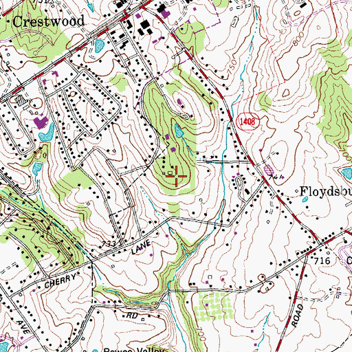 Topographic Map of Kavanaugh Life Enrichment Center, KY