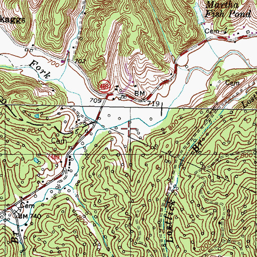 Topographic Map of Keaton Fork, KY