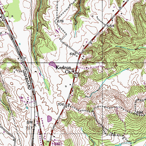 Topographic Map of Kedron Church, KY
