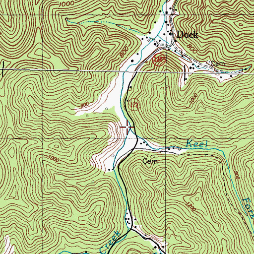 Topographic Map of Keel Fork, KY