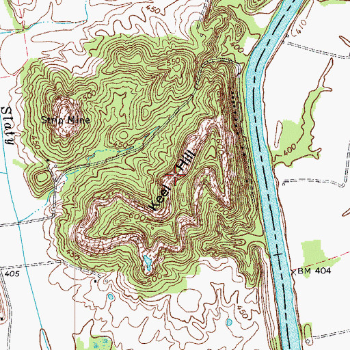 Topographic Map of Keel Hill, KY