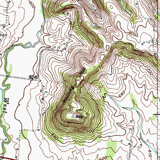 Topographic Map of Keeling Hill, KY