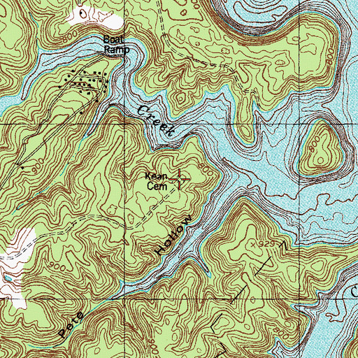 Topographic Map of Keen Cemetery, KY