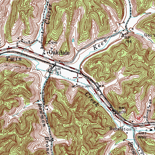 Topographic Map of Keen Fork, KY
