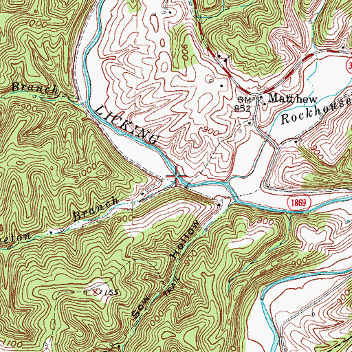 Topographic Map of Keeton Branch, KY