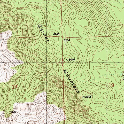 Topographic Map of Garnet Mountain, AZ