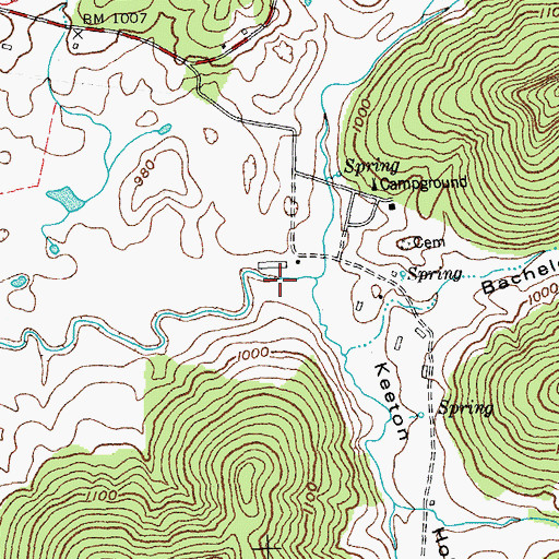 Topographic Map of Keeton Hollow, KY