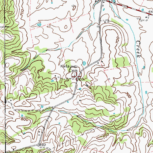 Topographic Map of Kefauver Cemetery, KY
