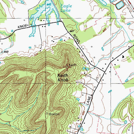 Topographic Map of Keith Knob, KY