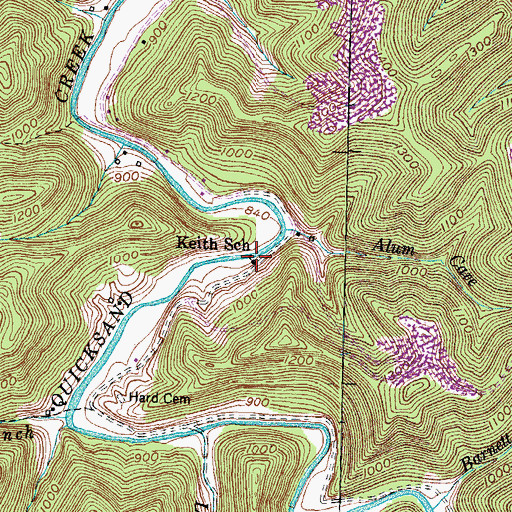 Topographic Map of Keith School, KY