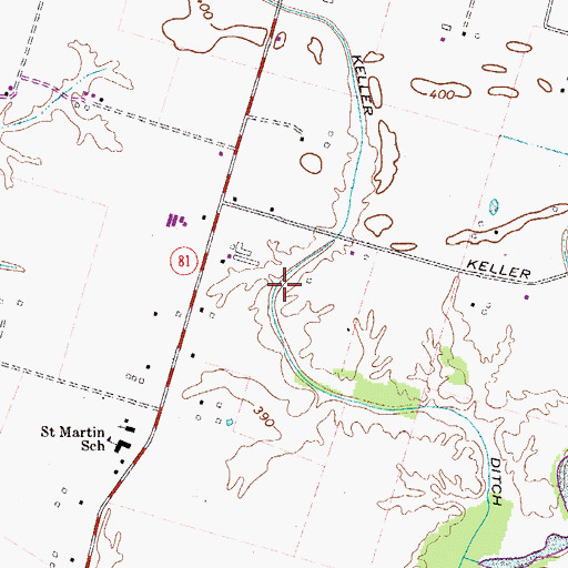 Topographic Map of Keller Ditch, KY
