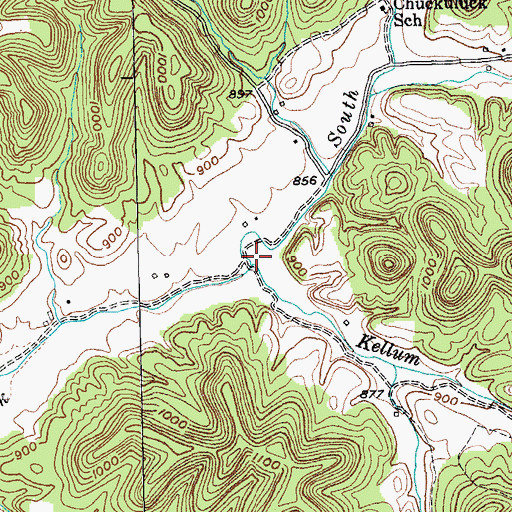 Topographic Map of Kellum Branch, KY