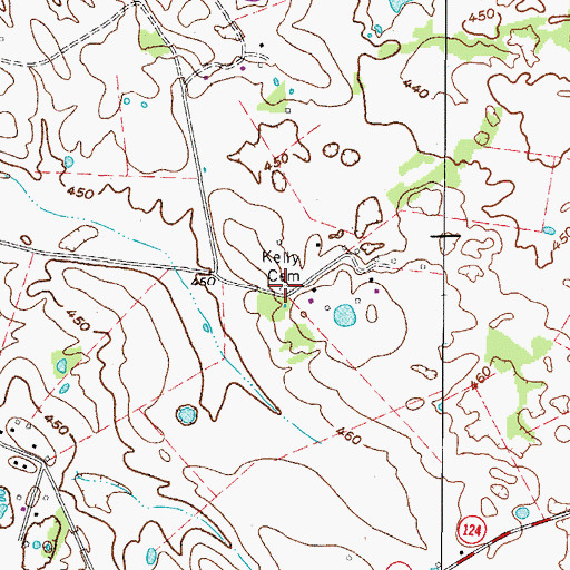 Topographic Map of Kelly Cemetery, KY