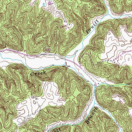 Topographic Map of Kelly Scott Branch, KY