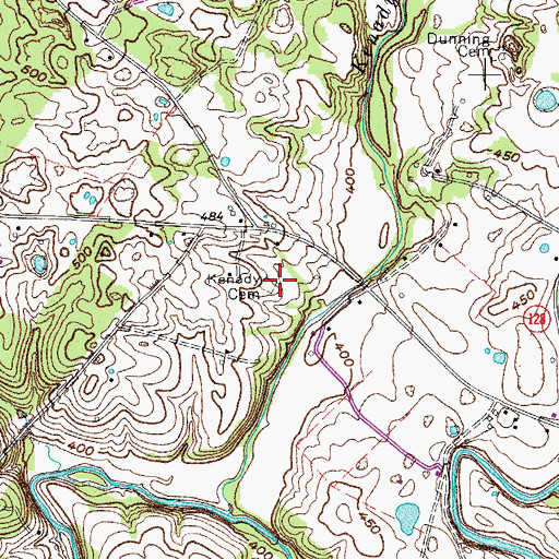 Topographic Map of Kenady Cemetery, KY
