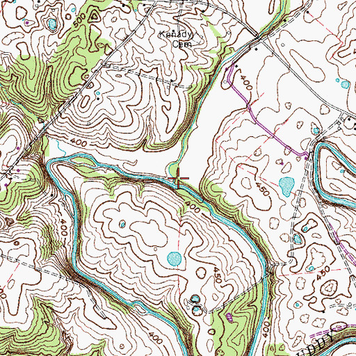 Topographic Map of Kenady Creek, KY