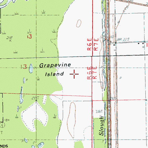 Topographic Map of Grapevine Island, AR