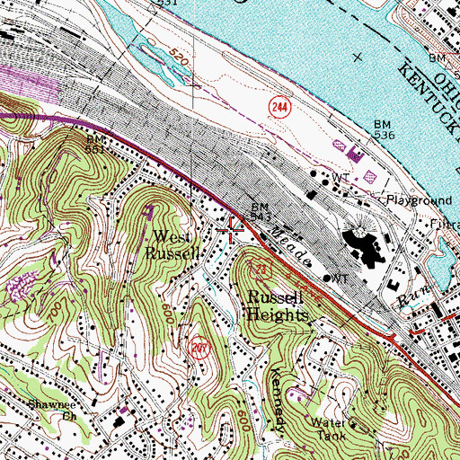 Topographic Map of Kennedy Hollow, KY