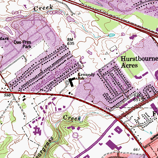 Topographic Map of Kennedy School, KY