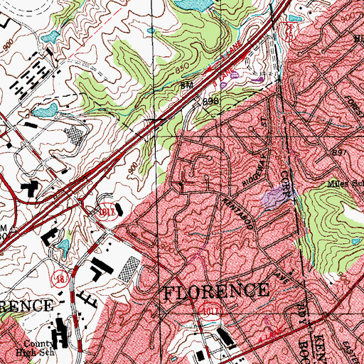 Topographic Map of Kento-Boo Church, KY