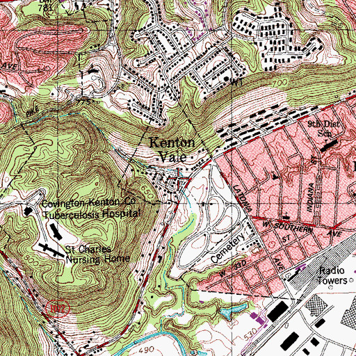 Topographic Map of Kenton Vale, KY