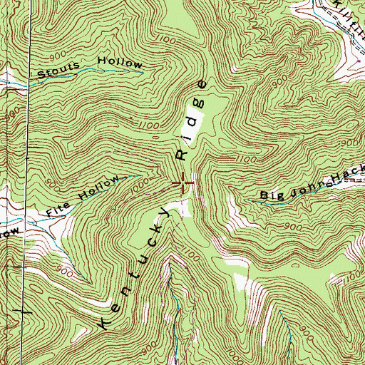 Topographic Map of Kentucky Ridge, KY