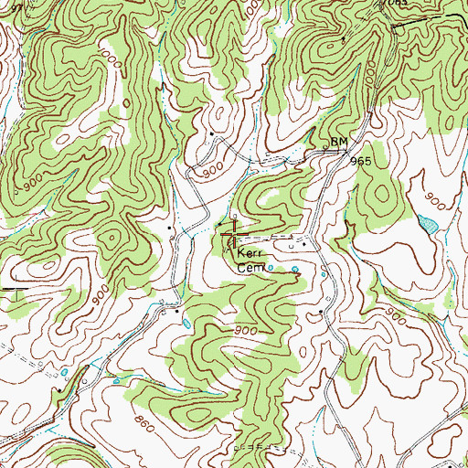 Topographic Map of Kerr Cemetery, KY