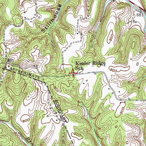 Topographic Map of Kessler Ridge School (historical), KY