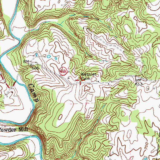Topographic Map of Kessler Cemetery, KY