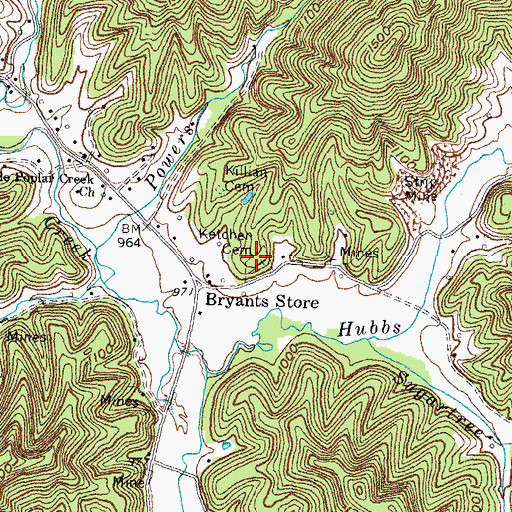 Topographic Map of Ketchen Cemetery, KY