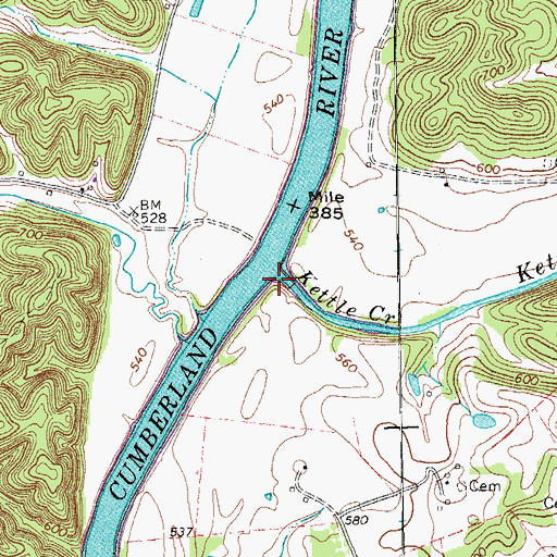 Topographic Map of Kettle Creek, KY