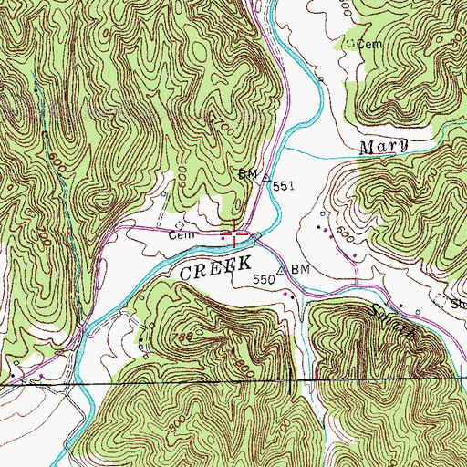 Topographic Map of Kettle Creek School, KY