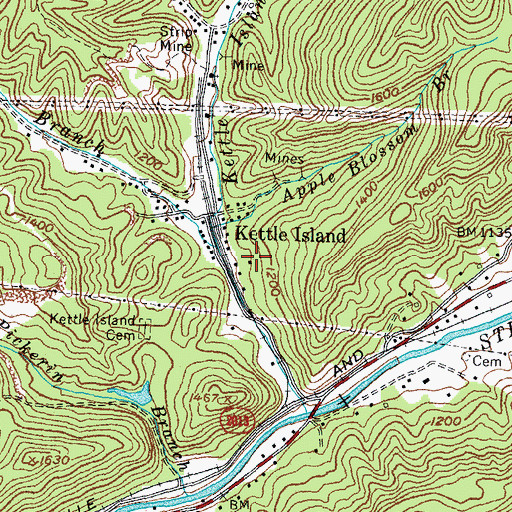 Topographic Map of Kettle Island, KY