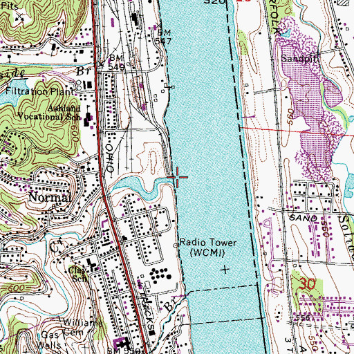 Topographic Map of Keys Creek, KY
