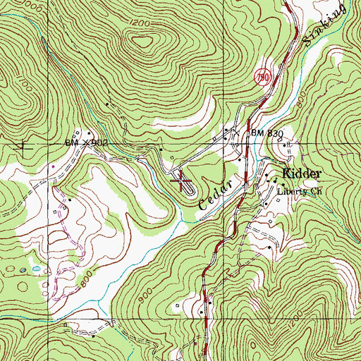 Topographic Map of Kidder Cemetery, KY