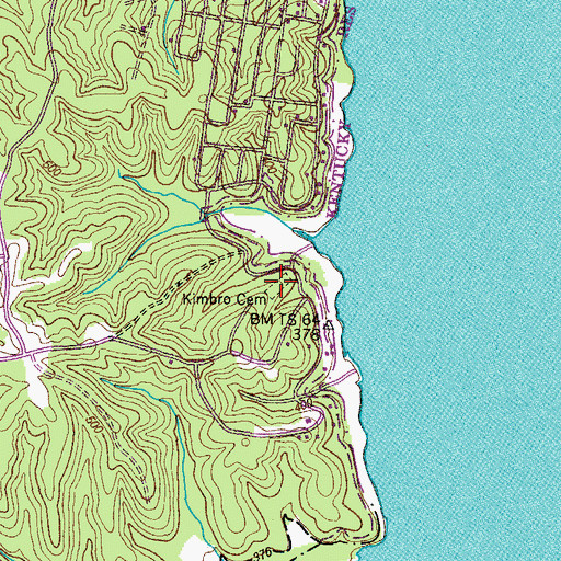Topographic Map of Kimbro Cemetery, KY