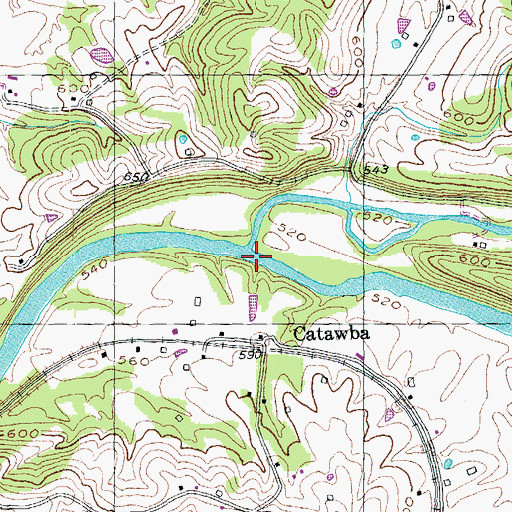 Topographic Map of Kincaid Creek, KY