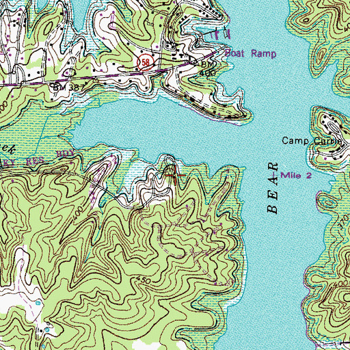 Topographic Map of King Creek Camp, KY