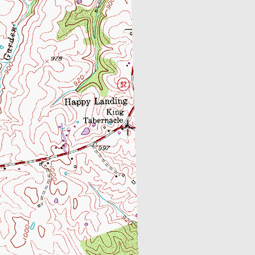 Topographic Map of King Tabernacle, KY