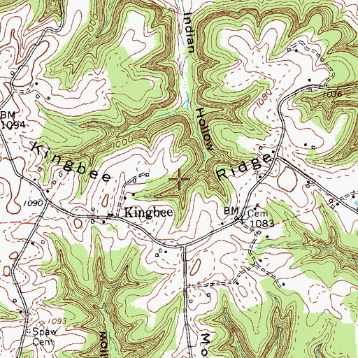 Topographic Map of Kingbee Ridge, KY