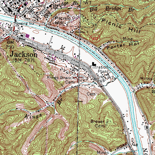 Topographic Map of Kings Branch Cemetery, KY