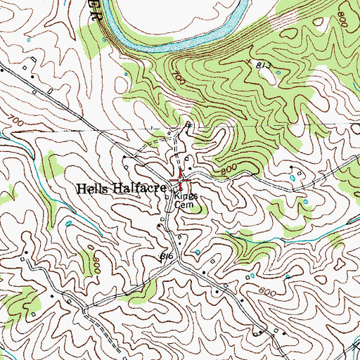 Topographic Map of Kings Cemetery, KY