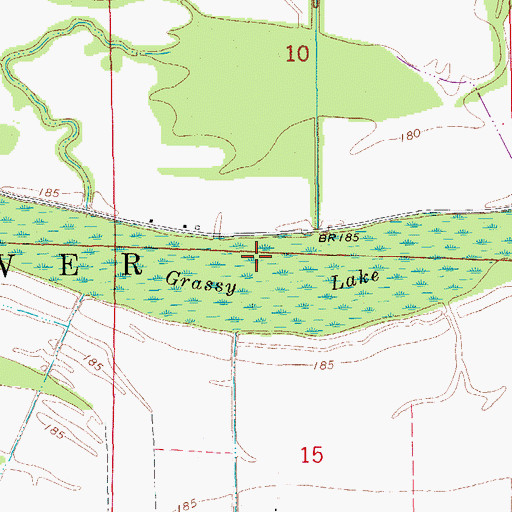 Topographic Map of Grassy Lake, AR