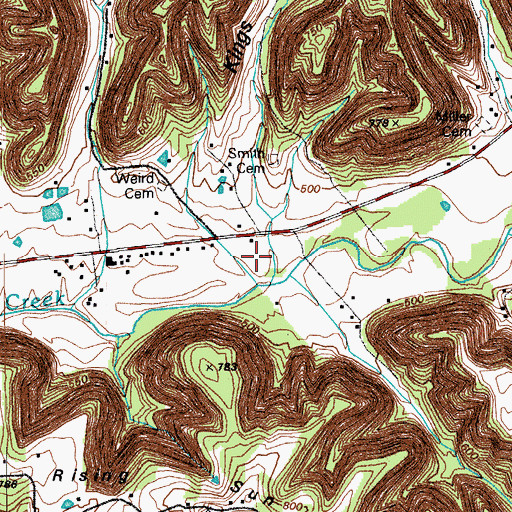 Topographic Map of Kings Hollow, KY