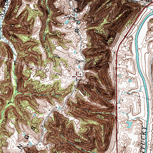 Topographic Map of Kings Ridge, KY