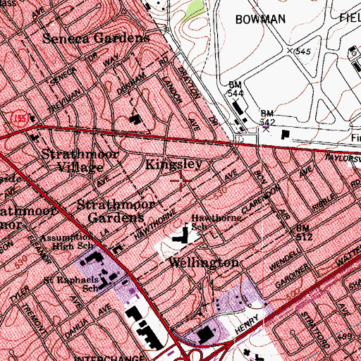 Topographic Map of Kingsley, KY